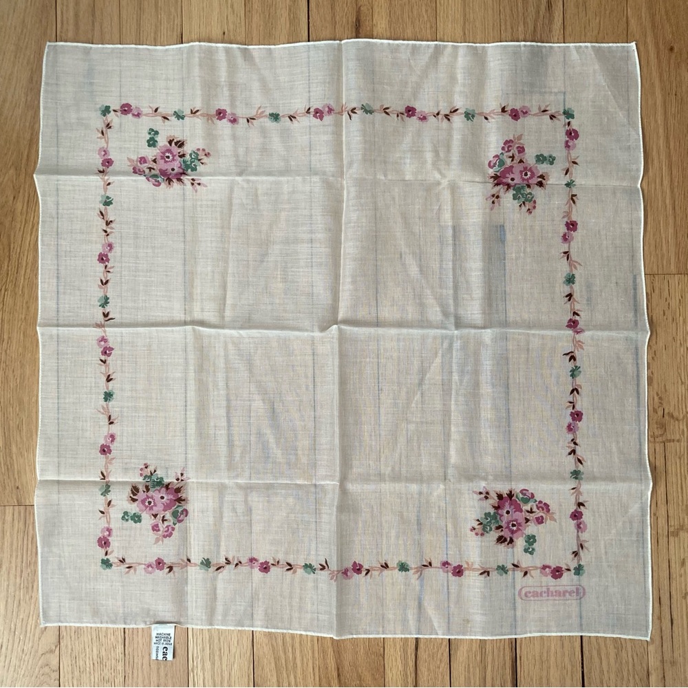 Vintage NWOT Cacharel Robinson for Golluber all cotton Scarf 21x20.5